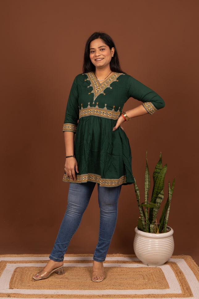 Green Peplum Top