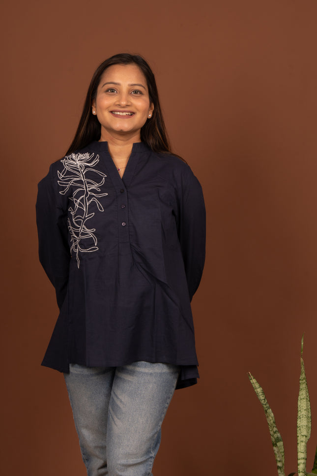 French Navy Popover Shirt