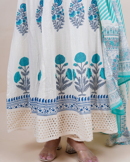 White Sky Jaipuri Cotton Dress