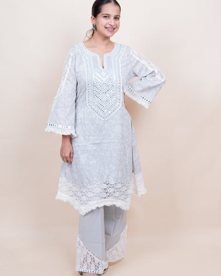 Noor Jahan Grey Co-ord Set