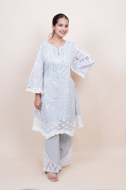 Noor Jahan Grey Co-ord Set