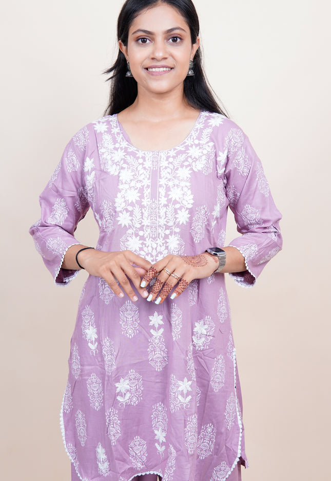 Lucknowi Lilac Co-ord Set