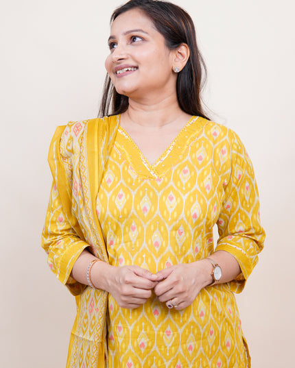 Mustard Patola 3 Piece Set