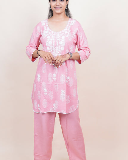 Lucknowi Pink Co-ord Set