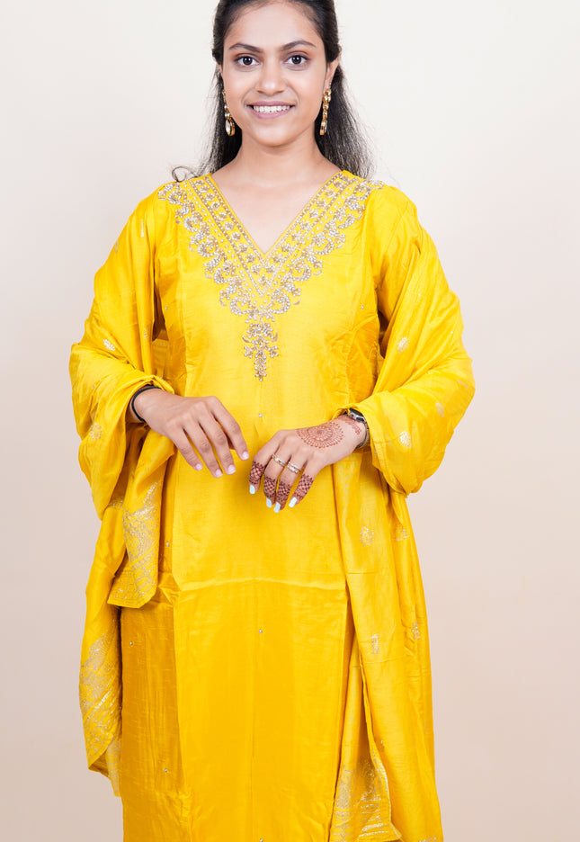 Zardozi Mustard 3 Piece Set