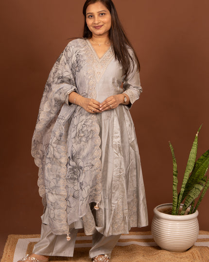 Grey Rose Mist Elegance Suit Set