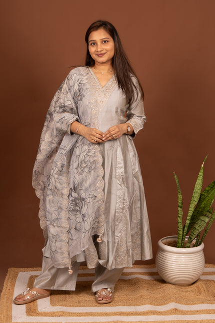 Grey Rose Mist Elegance Suit Set