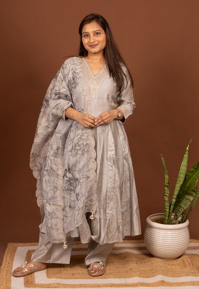 Grey Rose Mist Elegance Suit Set