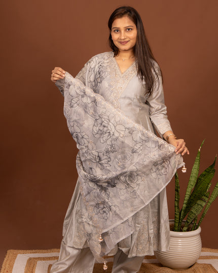 Grey Rose Mist Elegance Suit Set