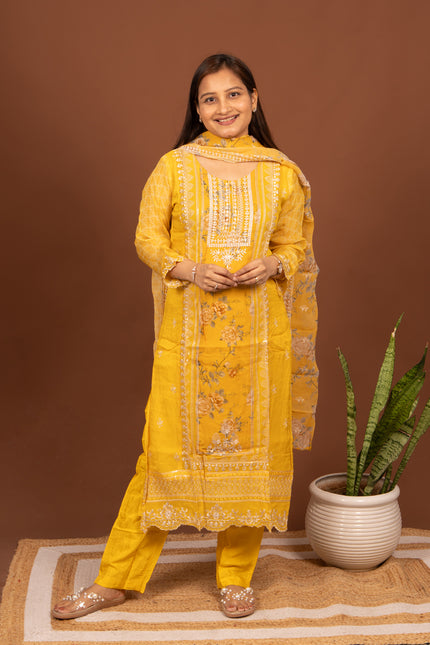 Yellow Sitara Thread Suit Set