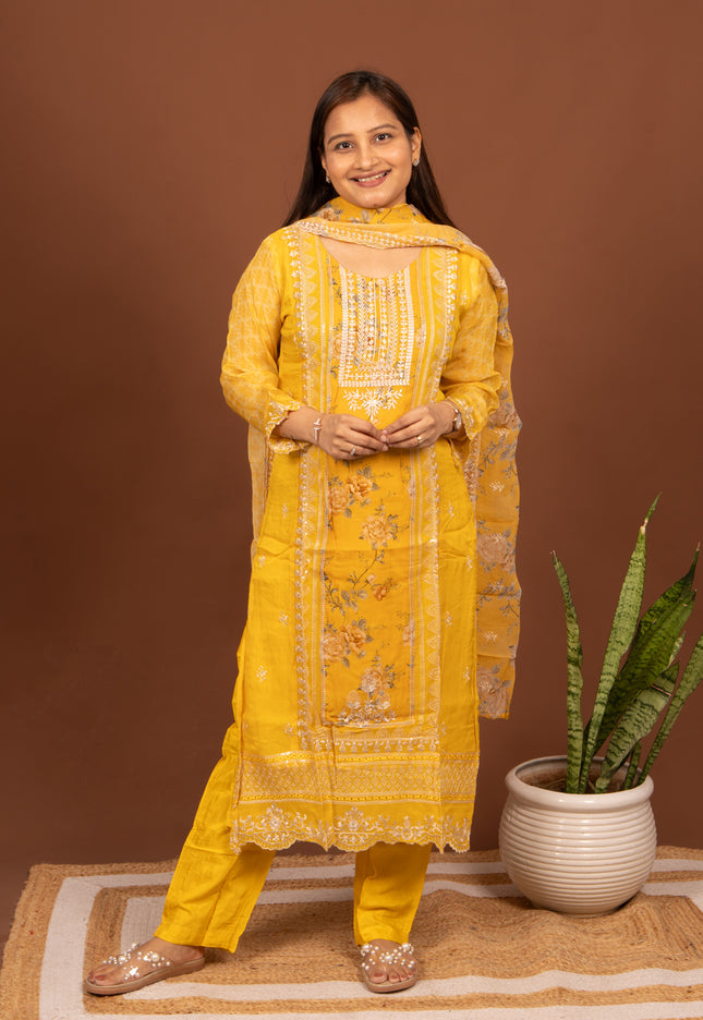 Yellow Sitara Thread Suit Set