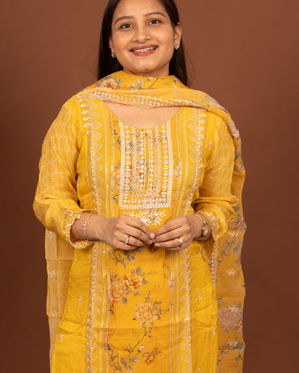 Yellow Sitara Thread Suit Set