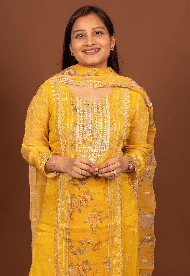 Yellow Sitara Thread Suit Set