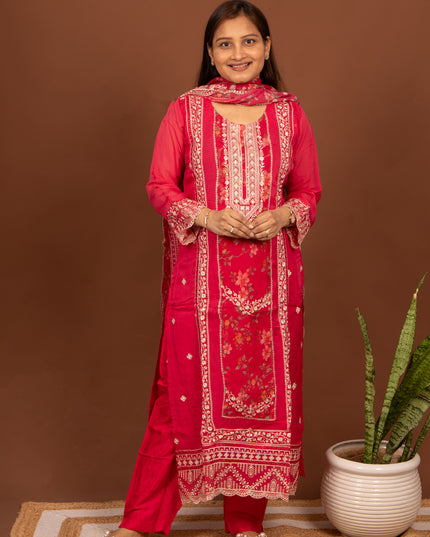 Pink Sitara Thread Suit Set