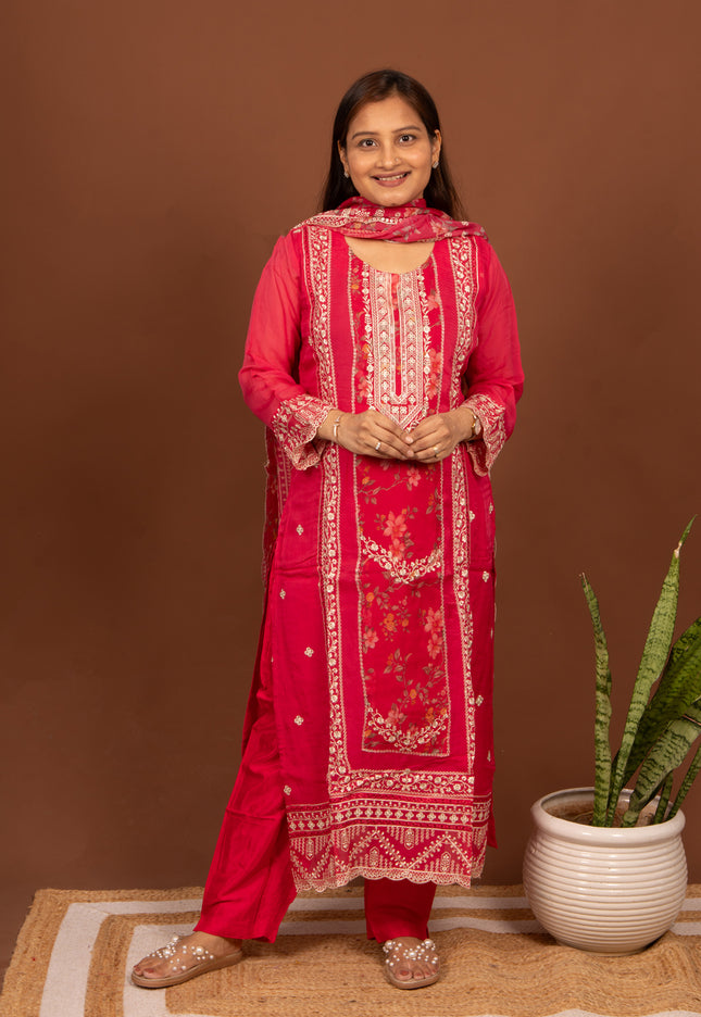 Pink Sitara Thread Suit Set