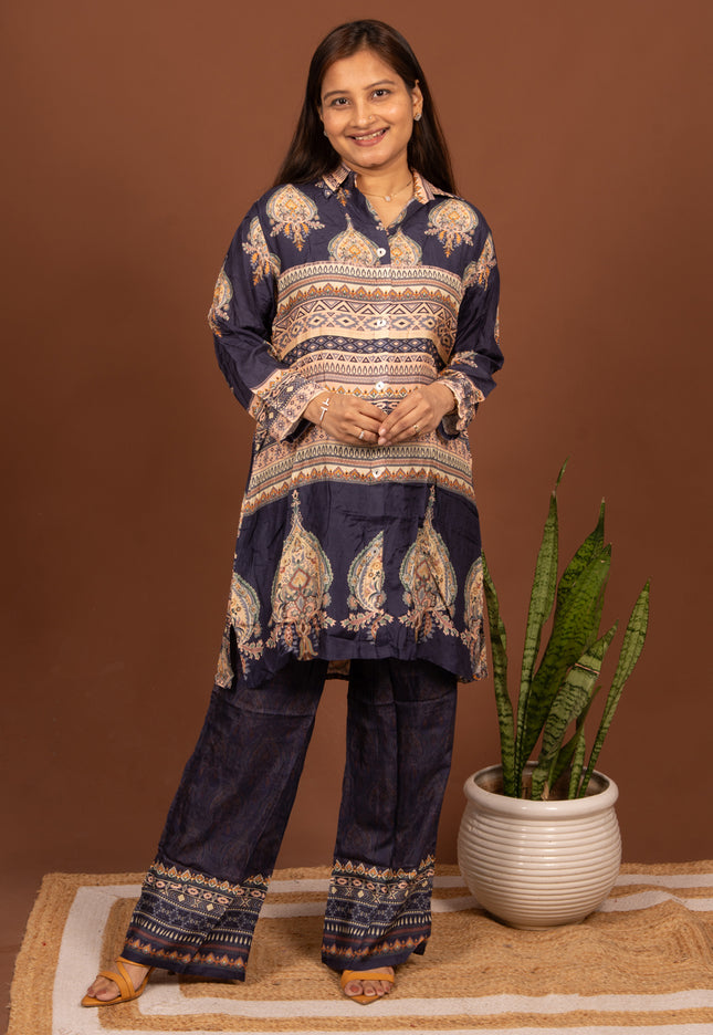 Indigo Blue Ethnic Co-ord Set