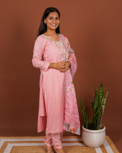 Light Pink Moti Suit Set