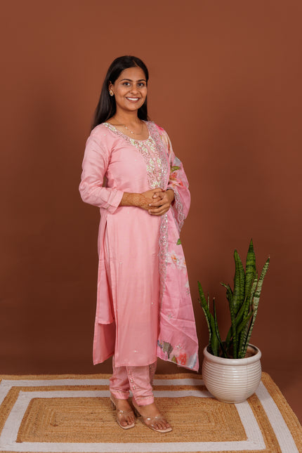 Light Pink Moti Suit Set