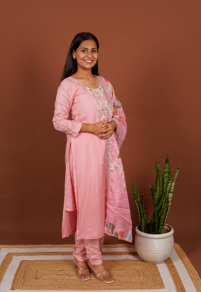 Light Pink Moti Suit Set