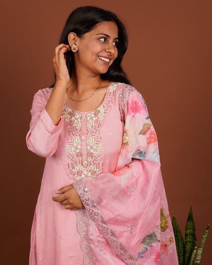 Light Pink Moti Suit Set