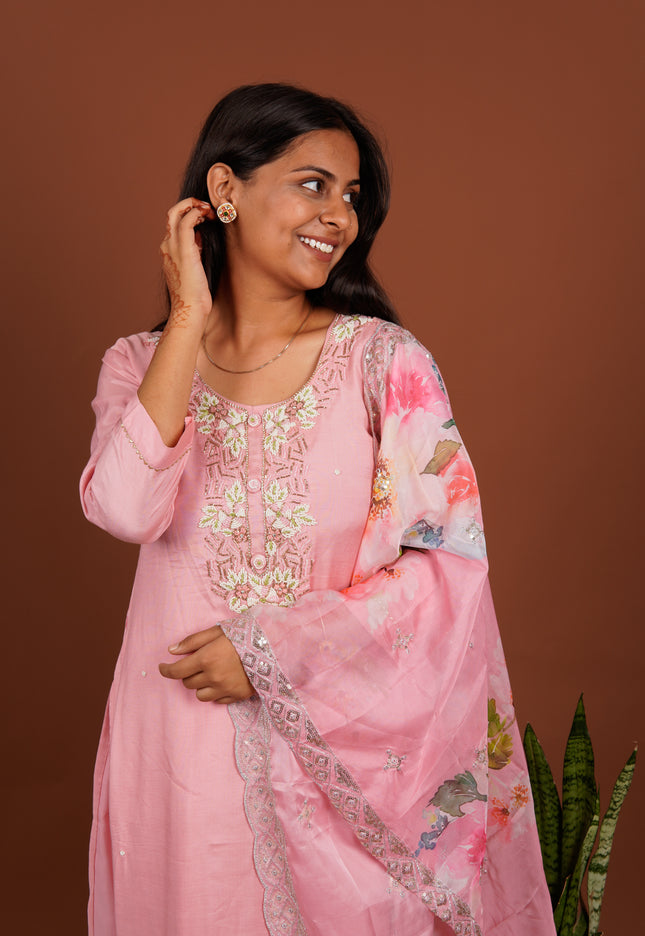 Light Pink Moti Suit Set