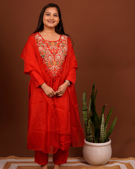 Anamika Red Suit Set