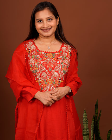 Anamika Red Suit Set