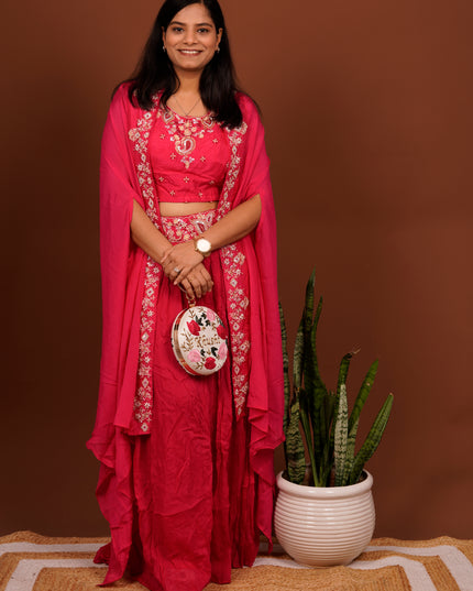 Rani Lehenga with Cape