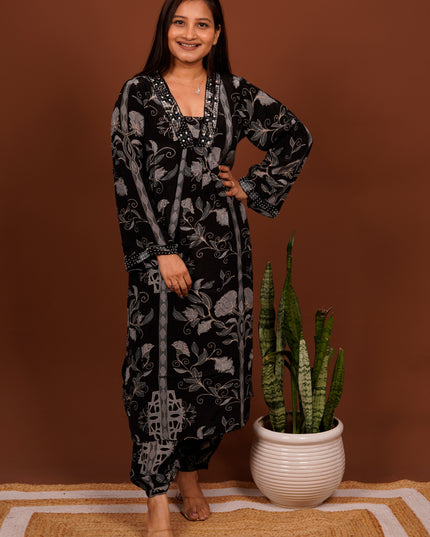 Lush Black Kurta Pant Set