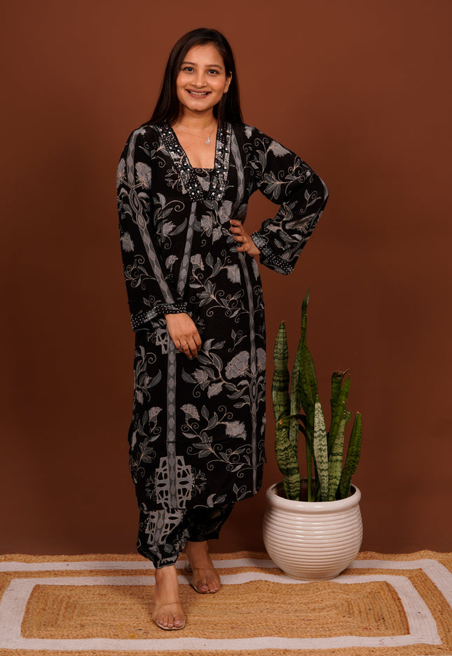 Lush Black Kurta Pant Set