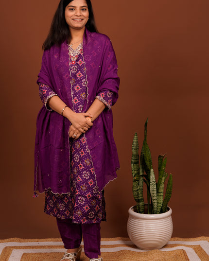 The Purple Patola Suit Set