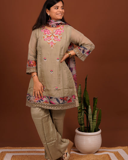 Parsi Grey Short Suit Set