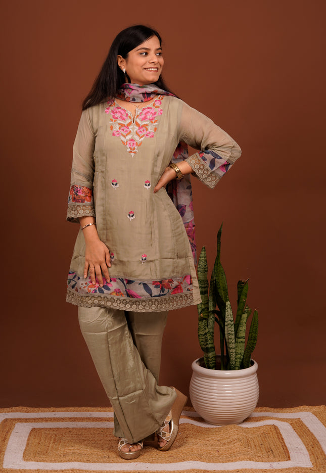 Parsi Grey Short Suit Set