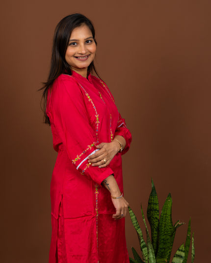 Fuchsia Afghani Kurta Pant Set