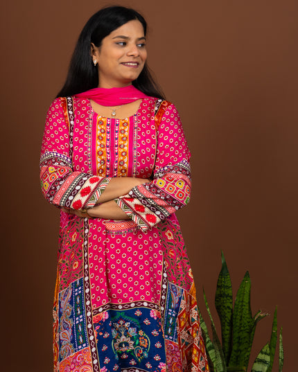 Sabya Printed Pink Suit Set