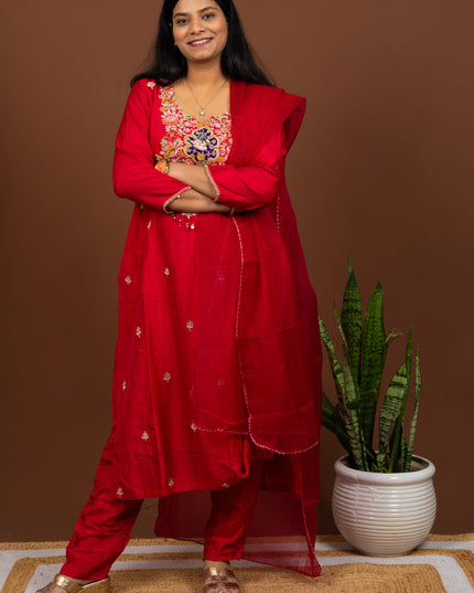 Anamika Radiant Red Suit Set