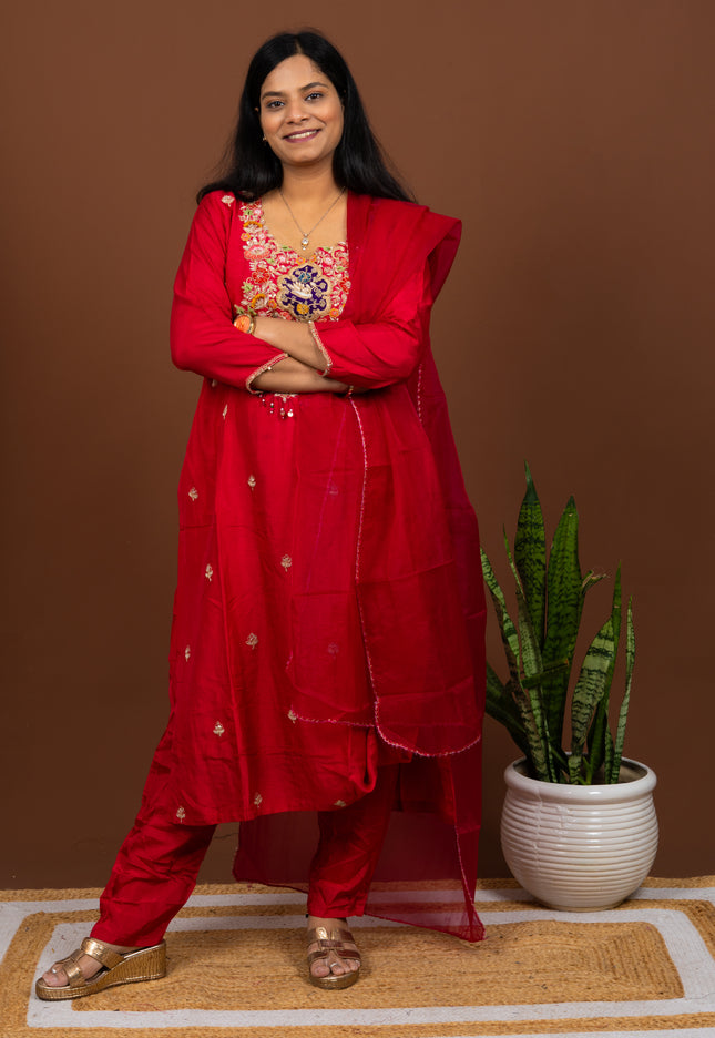 Anamika Radiant Red Suit Set