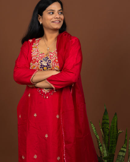 Anamika Radiant Red Suit Set