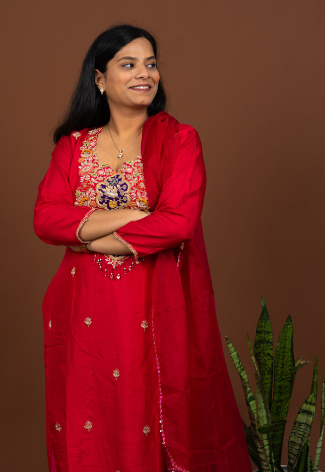 Anamika Radiant Red Suit Set